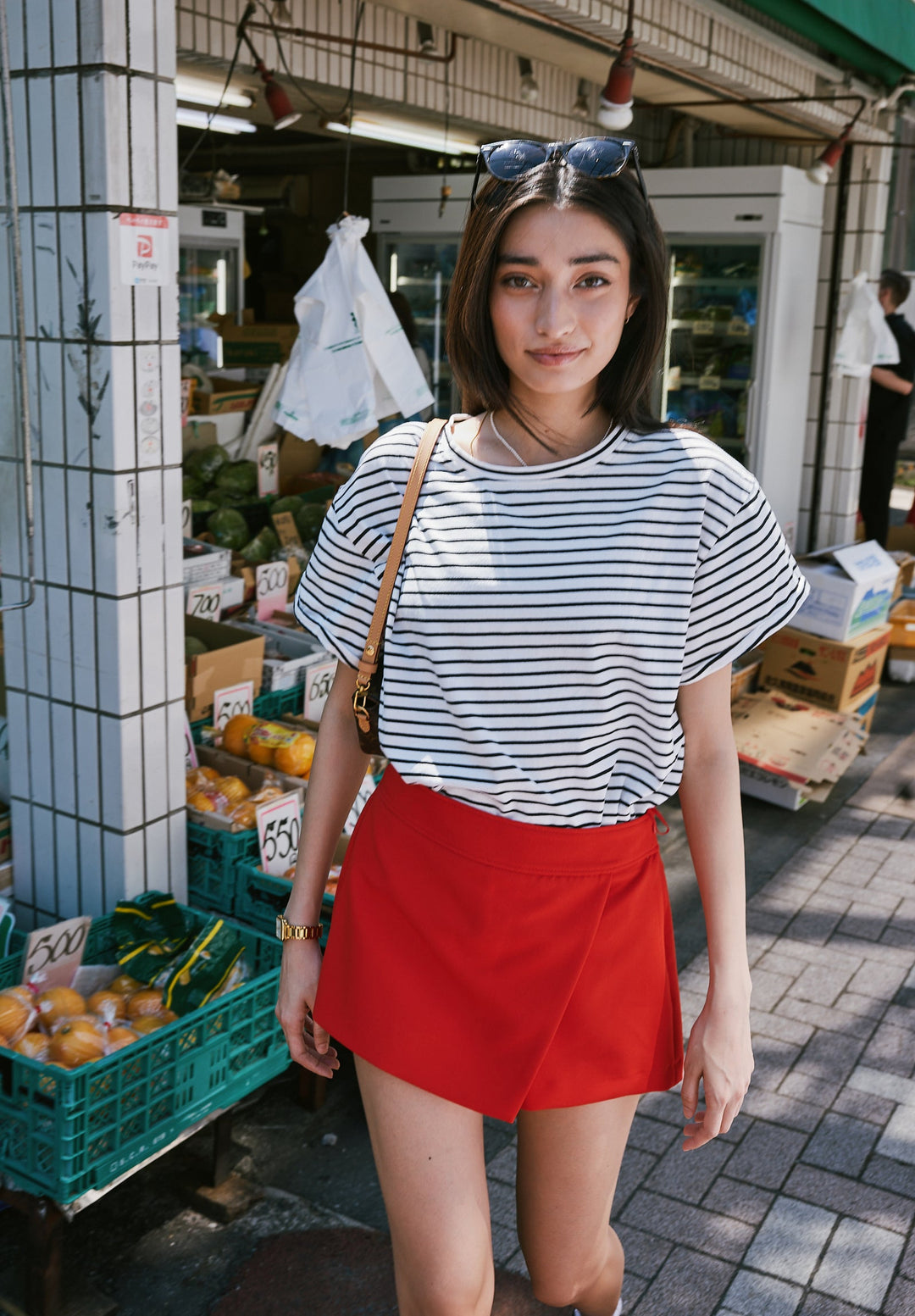 Francy Black Stripes Rolled Sleeve T-Shirt