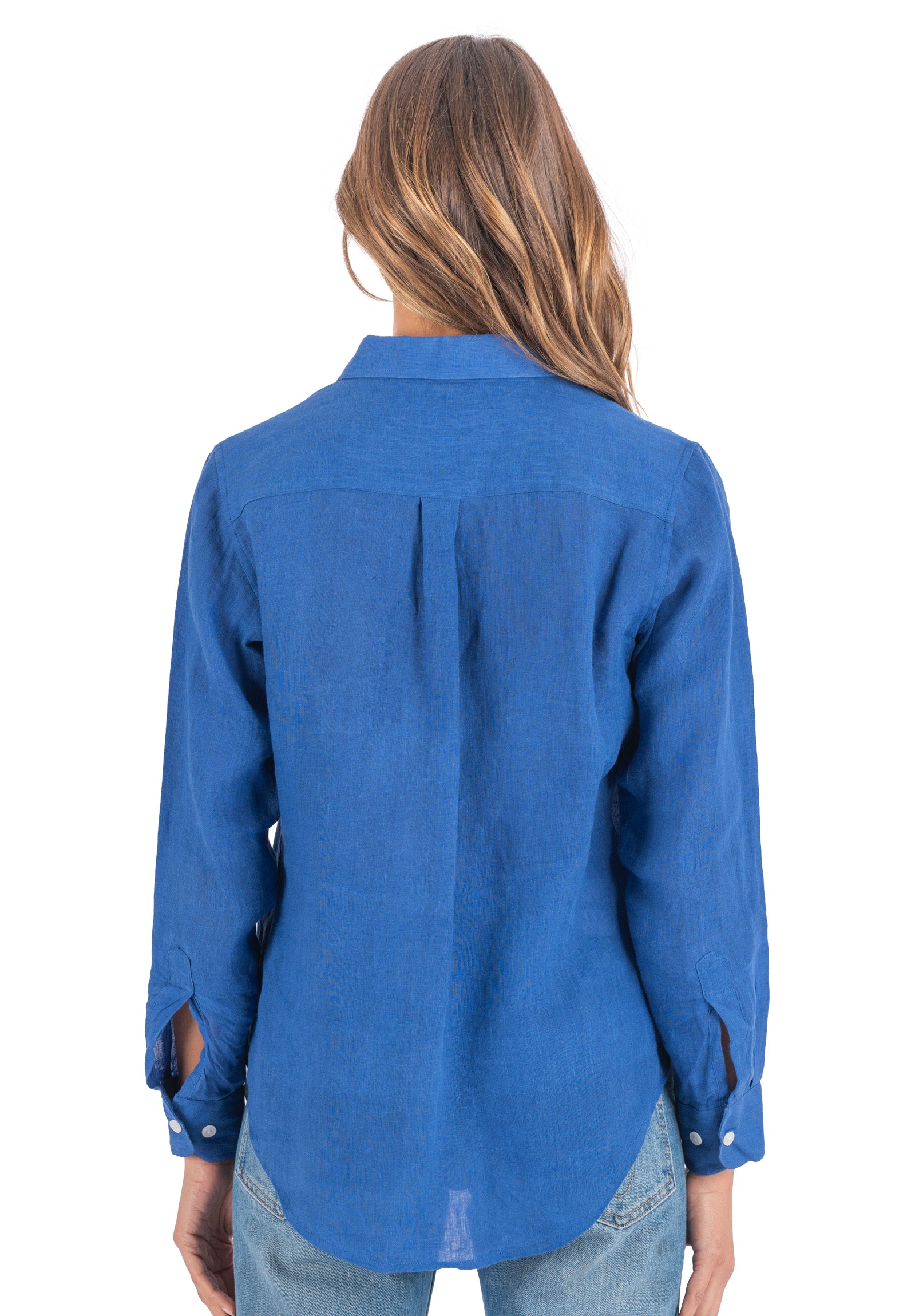 Royal blue hot sale linen shirt