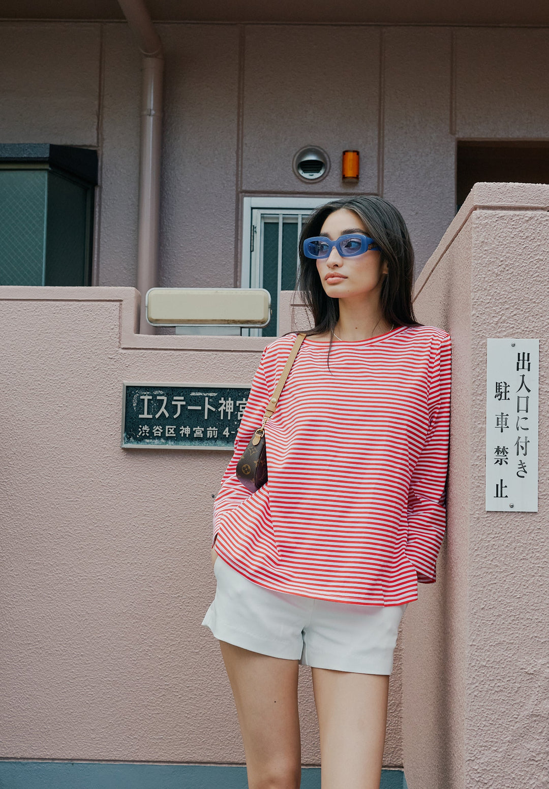 Marina Red Stripes - Long Sleeve T-Shirt