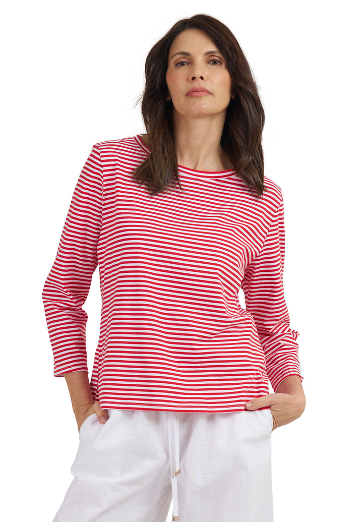 Marina Red Stripes - Long Sleeve T-Shirt