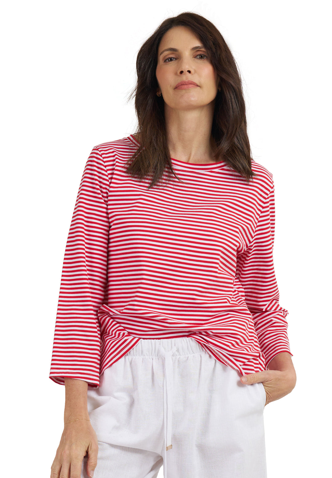 Marina Red Stripes - Long Sleeve T-Shirt