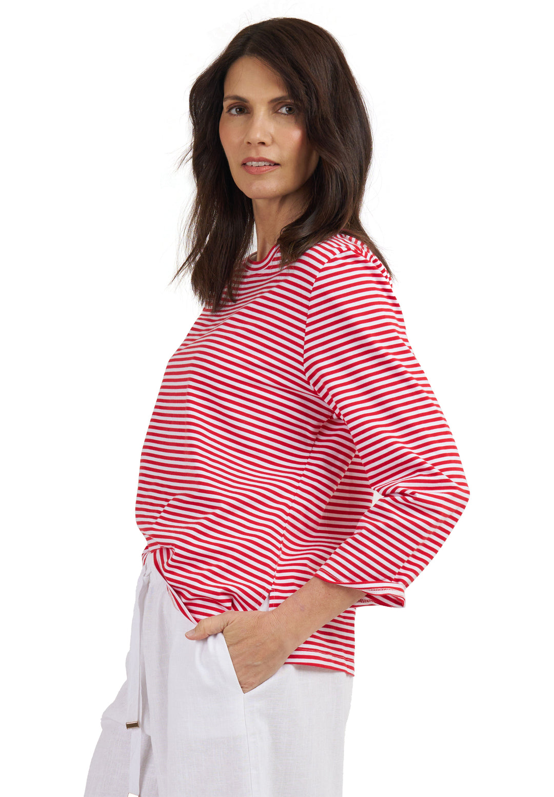 Marina Red Stripes - Long Sleeve T-Shirt