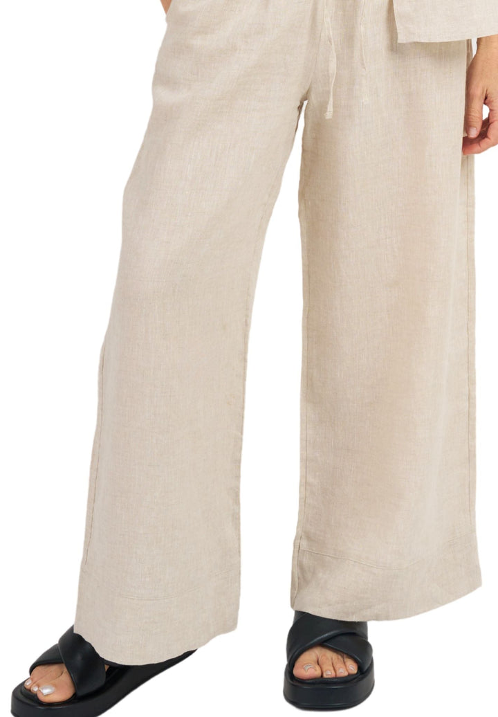 Palazzo Natural Linen Pants