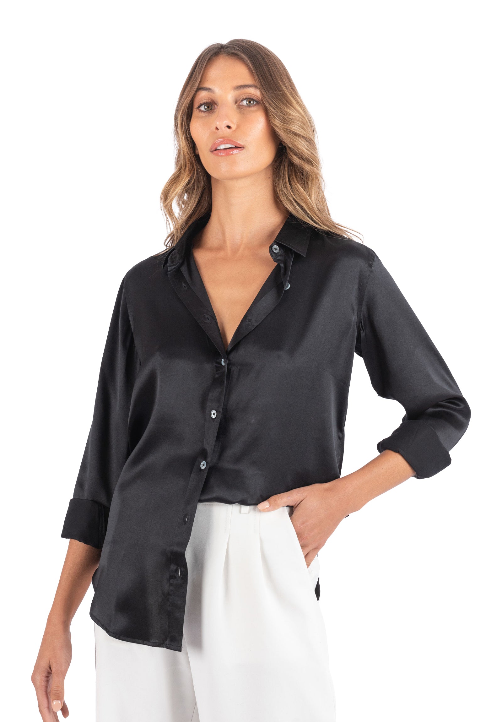 Frame Black Silk Button Back Blouse Top outlets