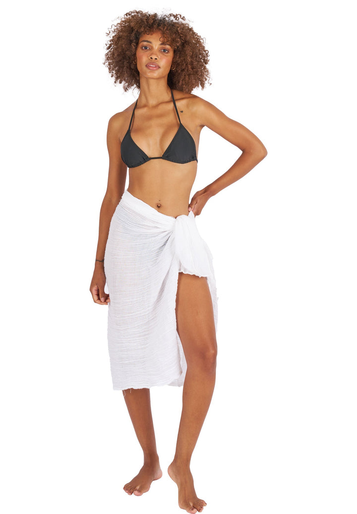 Sarong White, French Linen Crinkle Sarong