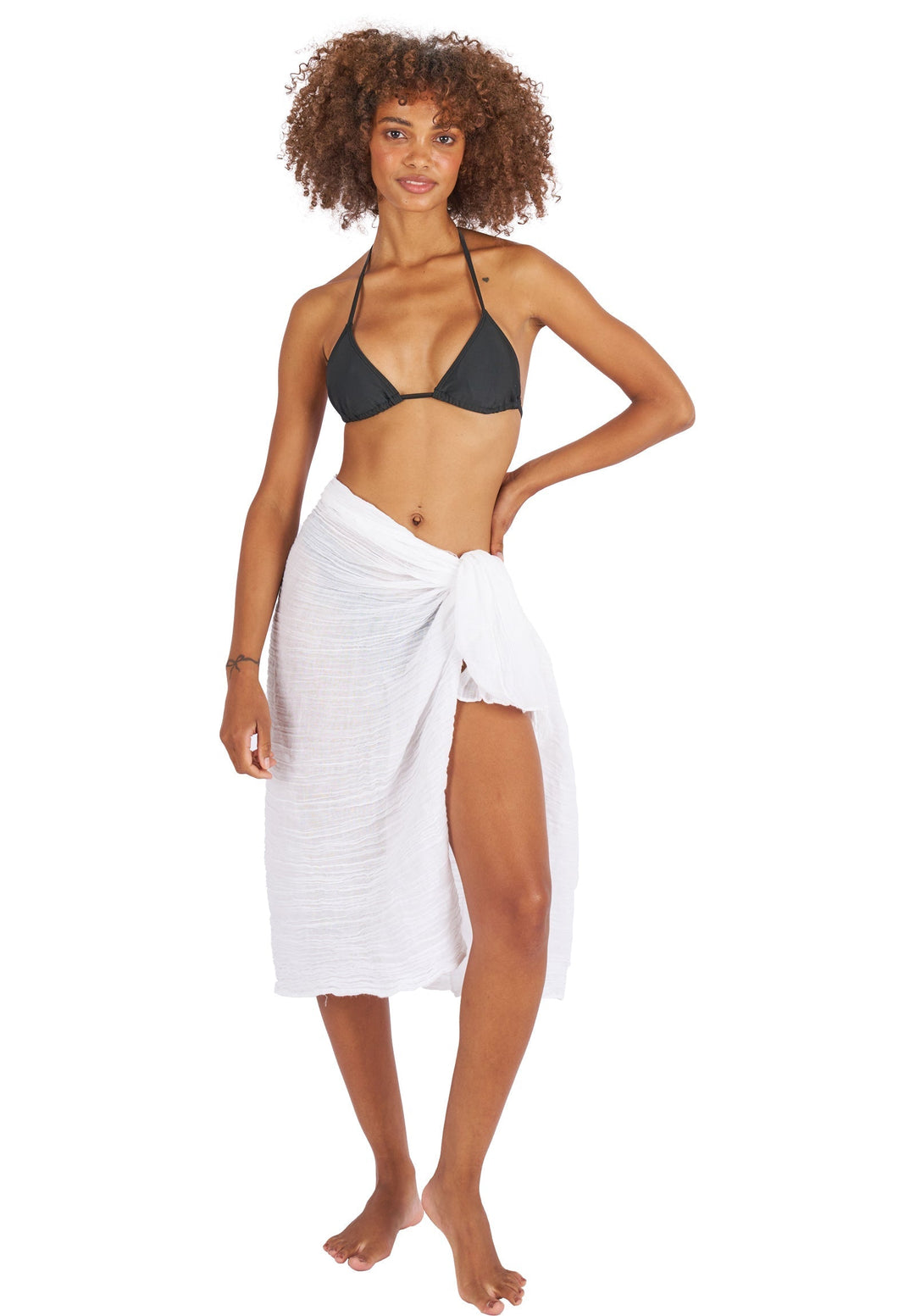 Sarong White, French Linen Crinkle Sarong