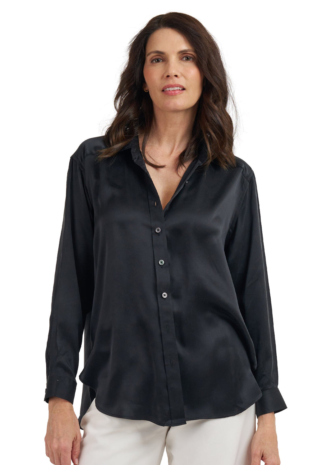 Soie Black Oversized 100% Silk Shirt