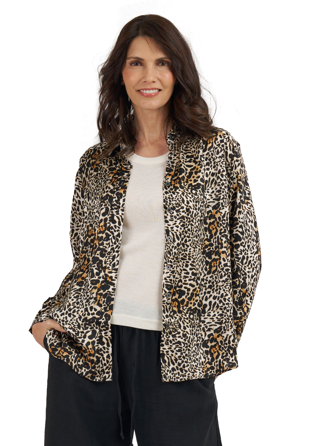 Soie Leopard Oversized 100% Silk Shirt