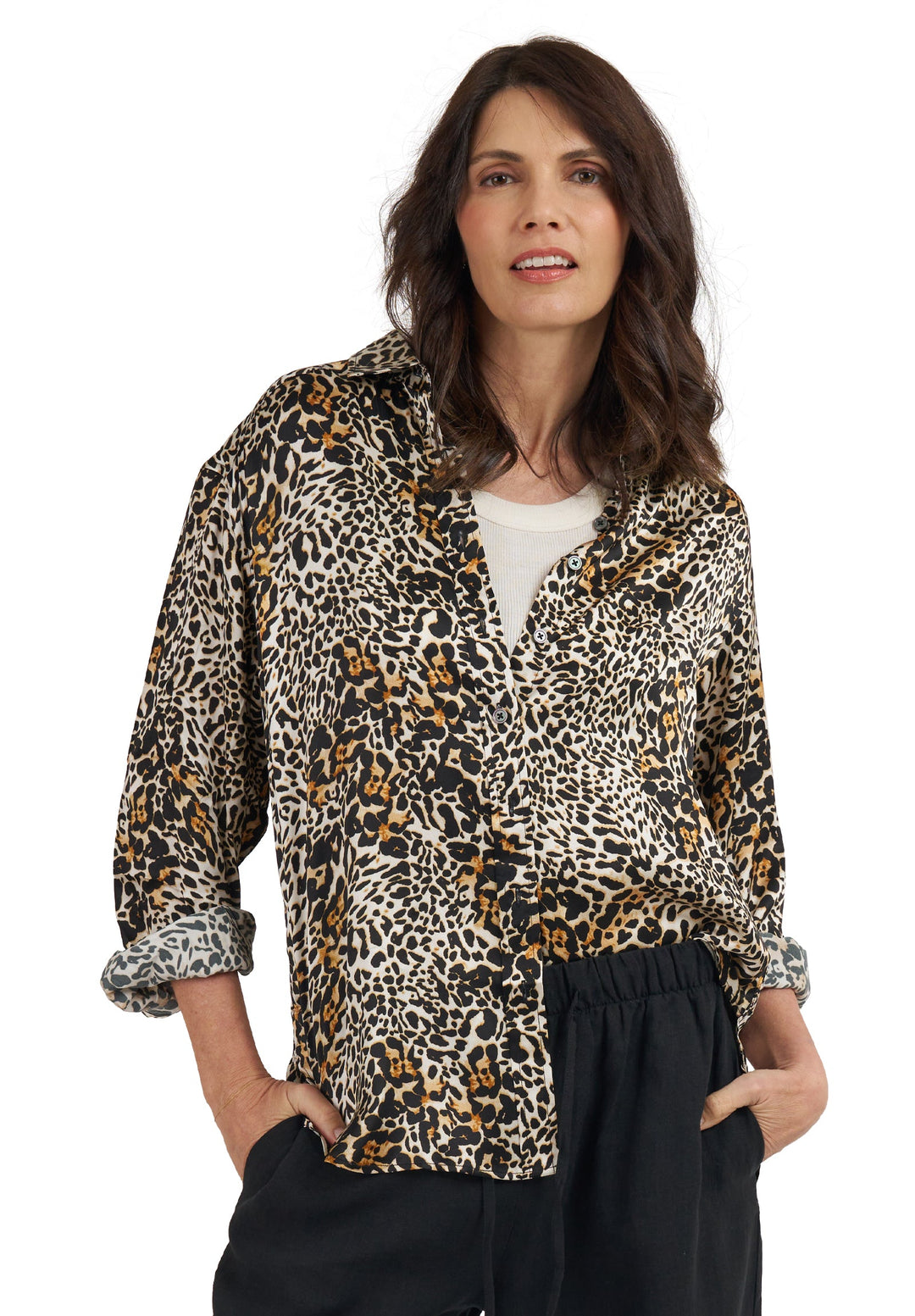 Soie Leopard Oversized 100% Silk Shirt