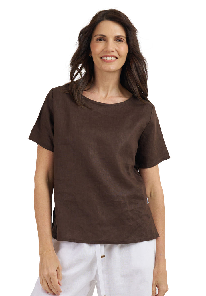 Teena-Linen Coffee T-Shirt