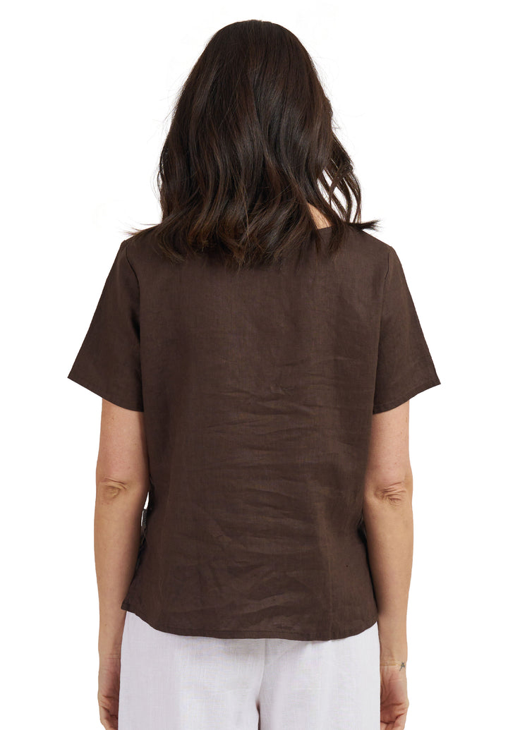 Teena-Linen Coffee T-Shirt