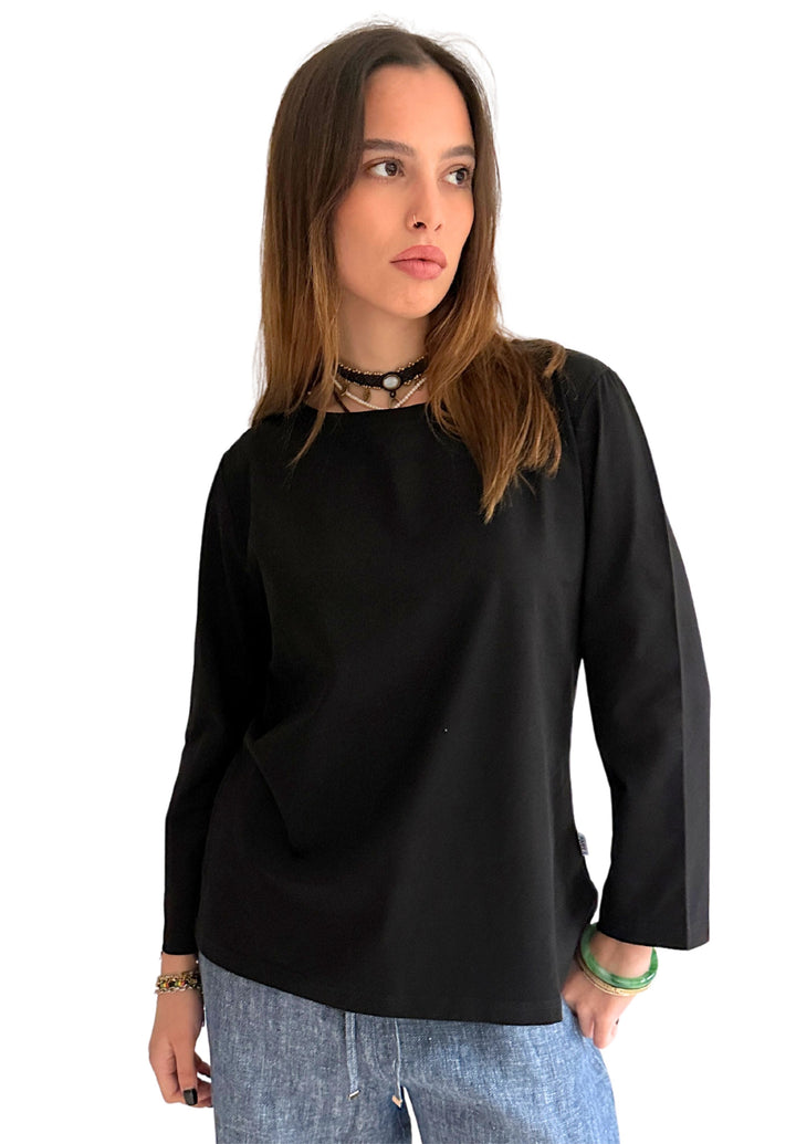 Marina Black - Long Sleeve Breton T-Shirt