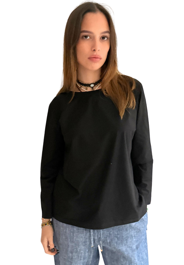 Marina Black - Long Sleeve Breton T-Shirt