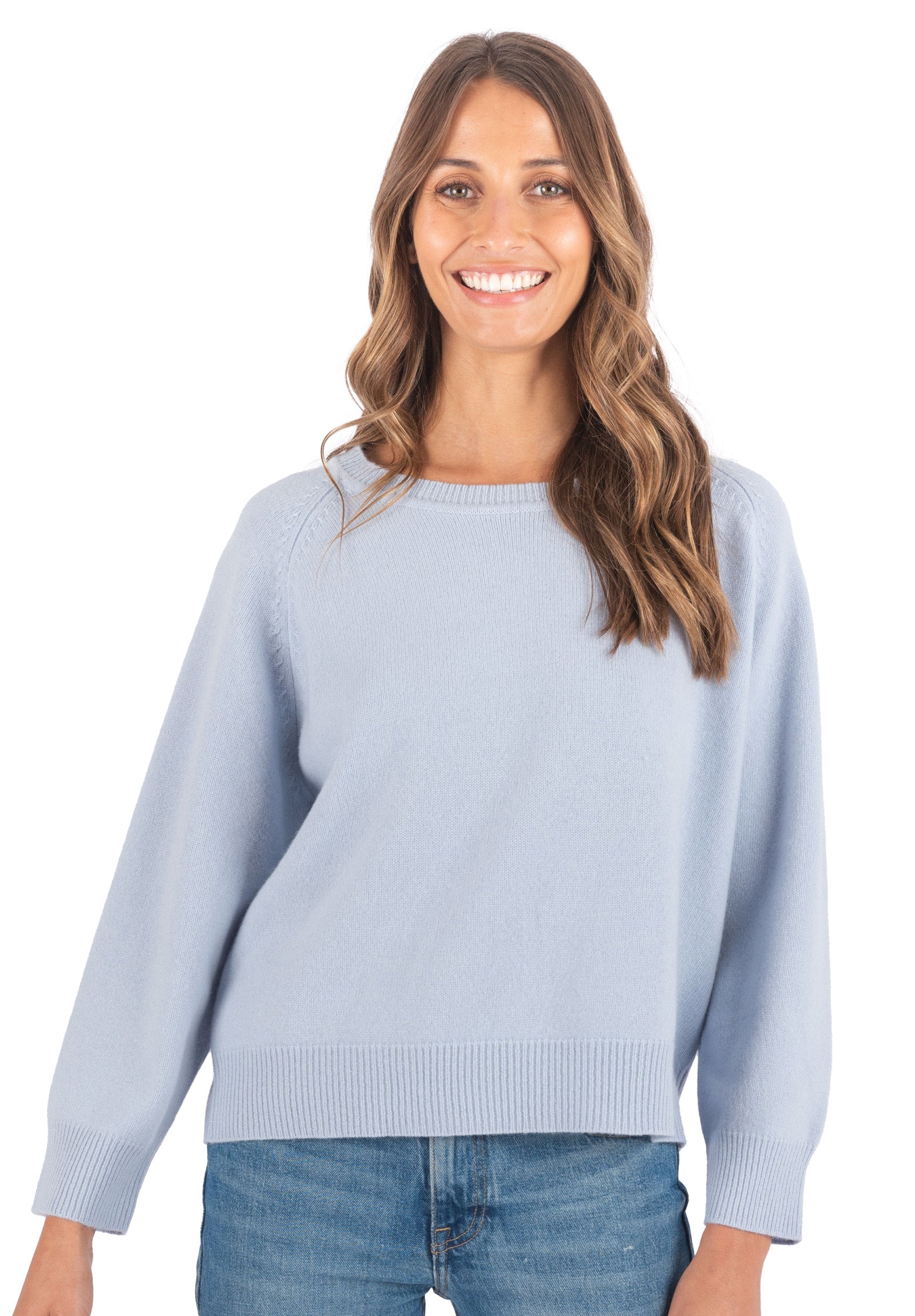 Cristina Ice Blue Pure Merino Wool Sweater