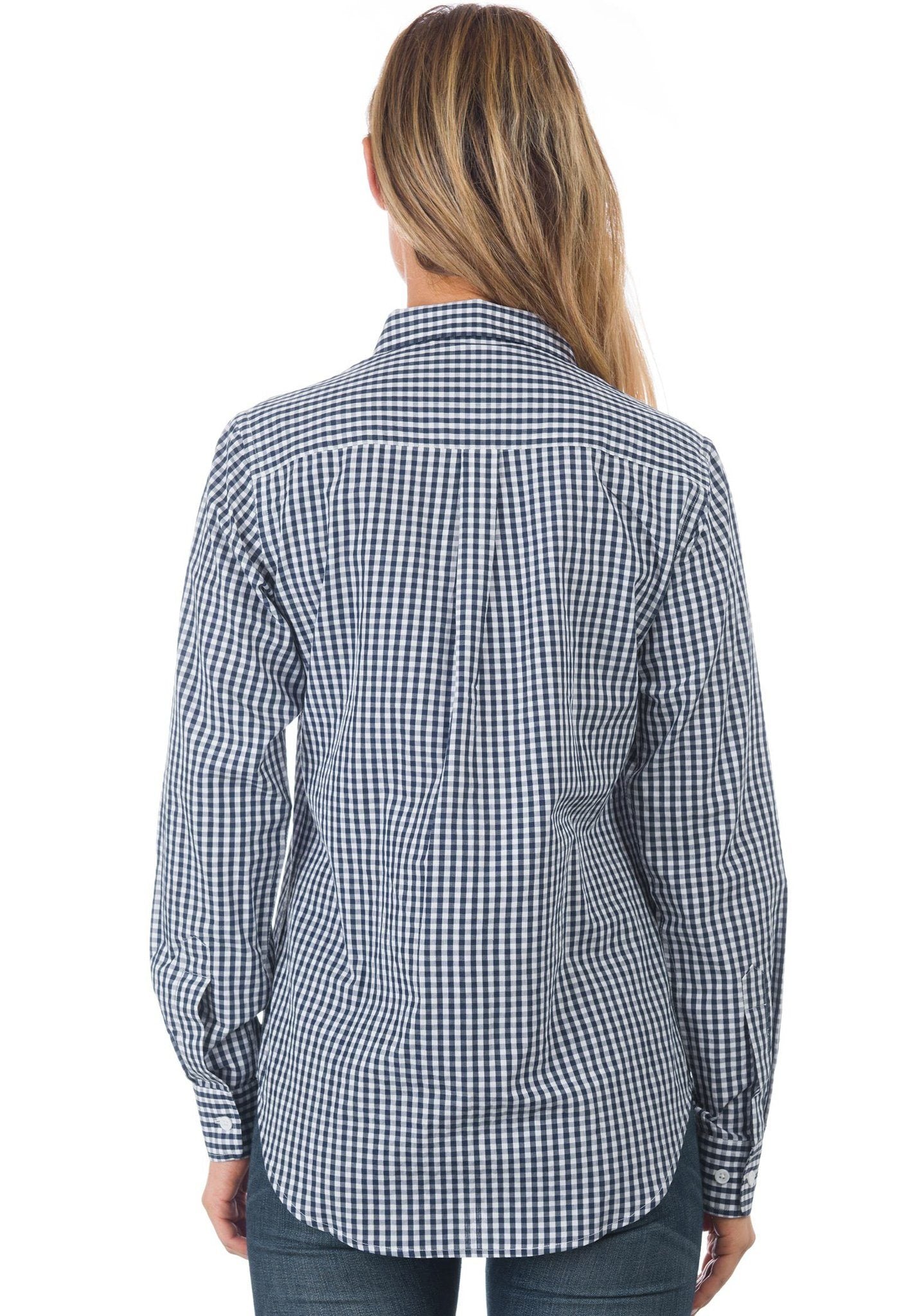 Ladies blue hotsell gingham shirt